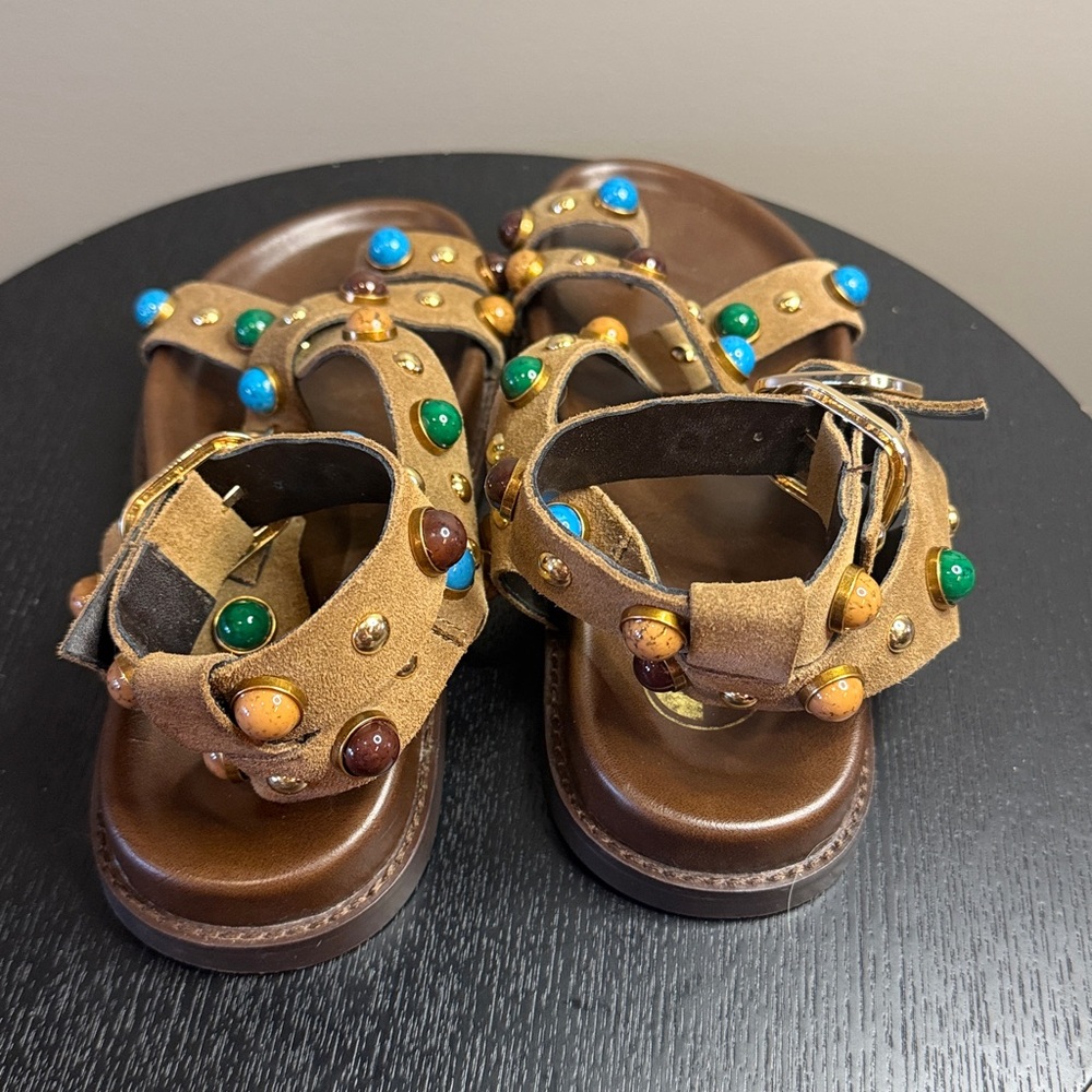 B2 “Tulum” Studded Suede Sandals – Taupe – Size 36 - Picture 5 of 9